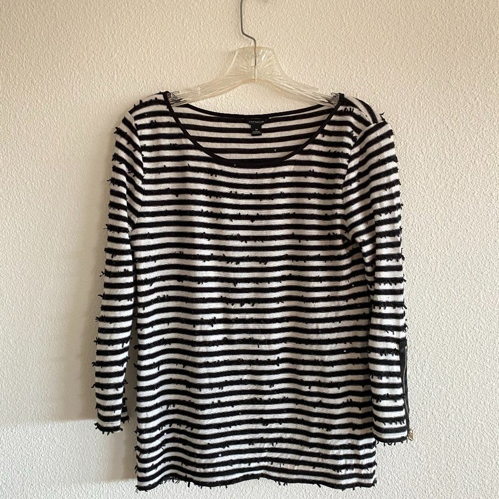 ann taylor striped sequin sweater (size M)